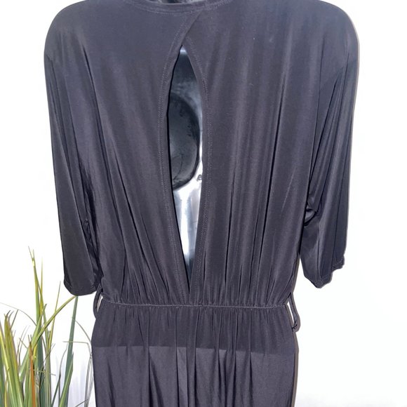 Black Slit Shoulder Jumpsuit - Picture 3 of 7